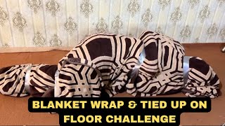 Blanket Wrap On Floor With Duct Tape Challenge Try To Escape