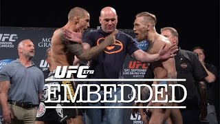 On episode #6 of ufc 178 embedded, the stars this much-anticipated ppv
card get in their final training and grooming before facing scale
opp...