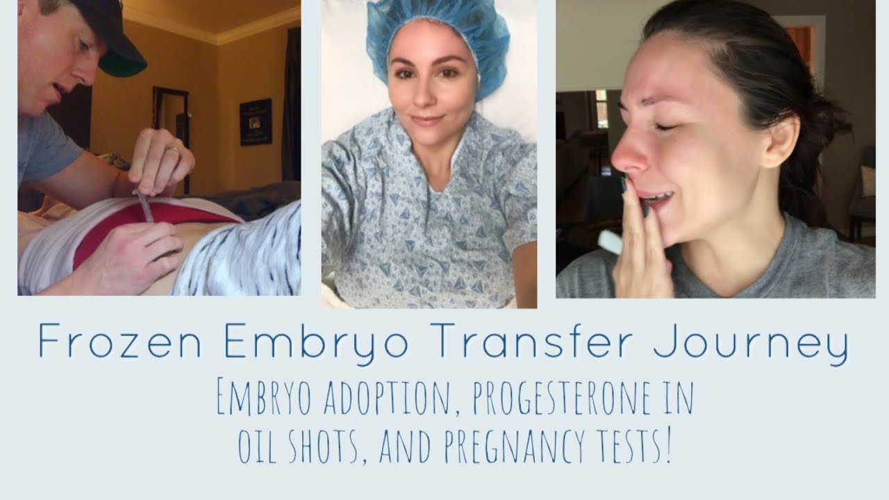 Frozen Embryo Transfer! First progesterone in oil shot, embryo adoption, and pregnancy tests