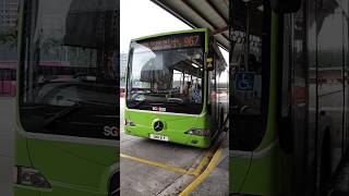 mobitec oc! 2009 Mercedes-Benz OC500LE Euro 5 batch 2 on service 967 departing bus stop [SMB91Y!]