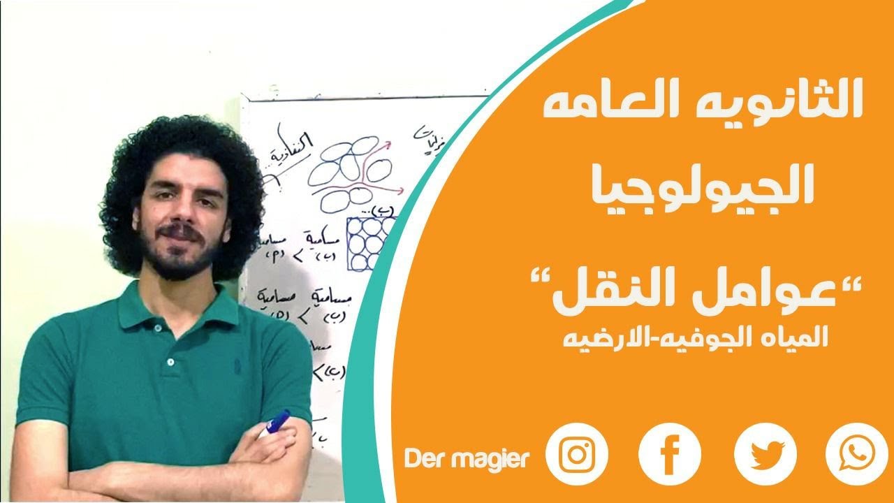 شرح الباب الخامس جيولوجيا (المياه الارضيه-الجوفيه) الصف الثالث الثانوي 2020