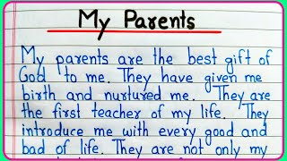My parents essay in English || Essay on my parents || My parents paragraph || My parents essay