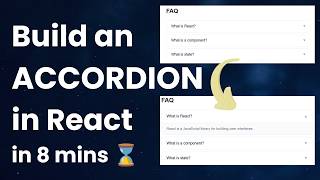 Build an Accordion Component in React in 8 mins! (Machine Coding Interview Question) #accordion