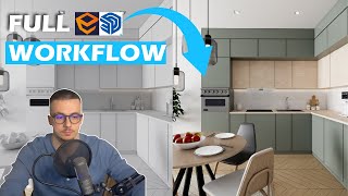 Create a Realistic Kitchen in 15 Minutes - Enscape Sketchup