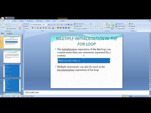 Lecture 9 multiple initialisation of for loop