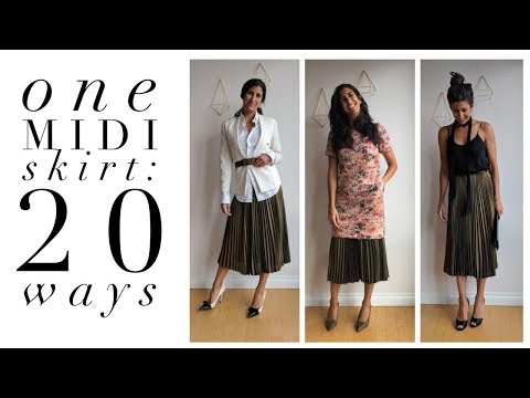 One Pleated Midi Skirt: 20 Ways! | How to Wear a Pleated Midi Skirt | Slow Fashion