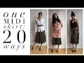 One Pleated Midi Skirt: 20 Ways! | How to Wear a Pleated Midi Skirt | Slow Fashion