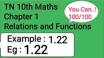 TN 10th Maths Chapter 1 Relations and Functions Example 1.22