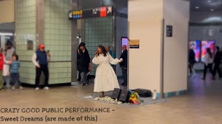 Denise Weeks From Xfactor Performs Sweet Dreams At Nyc Subway