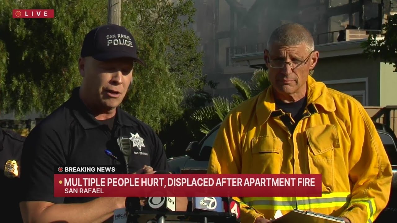 San Rafael officials give update on large apartment fire - YouTube