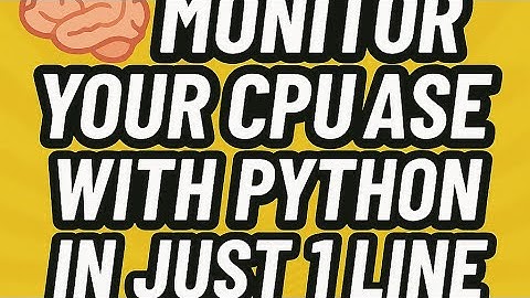 Monitor Your CPU Usage with Python in Just 1 Line 🧠⚙️ #shorts