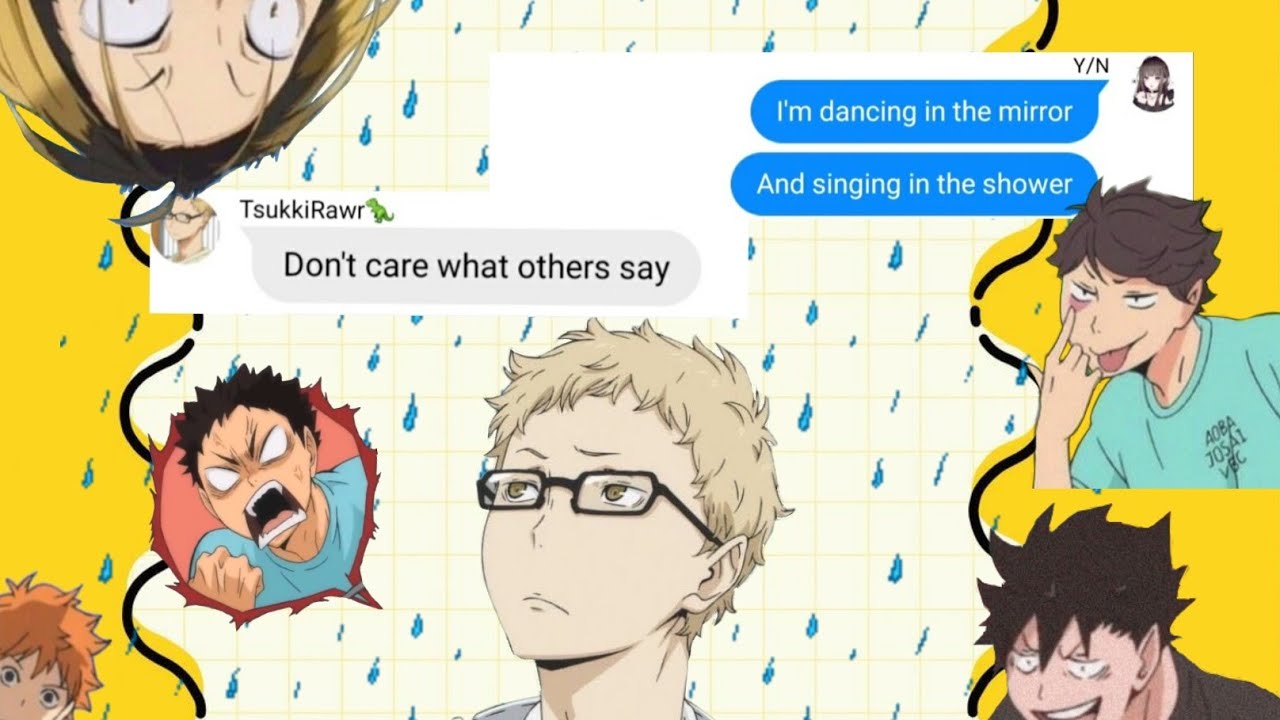 Haikyuu Text || Tsukishima x Y/N || Shower by Becky G