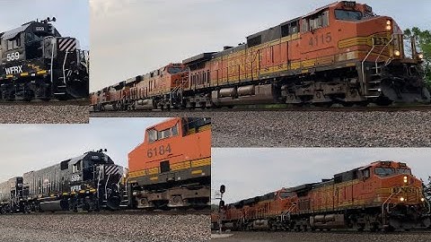 Chasing 2 Wells Fargo GP15-1s trailing on an 8 locomotive BNSF manifest from Milano to Caldwell TX