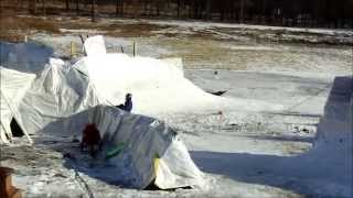 The ULTIMATE Backyard Sledding, 12 ft walls, 25+ MPH, crashes included