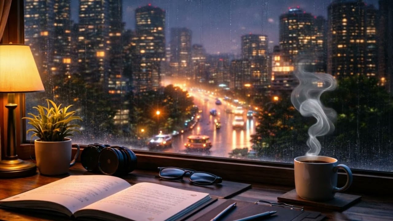 Night City Chillhop  | Study & Focus Music (Rainy Vibes)
