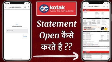 How To Open Kotak Credit Card Statement | Kotak Credit Card Statement Pdf Open Kaise Kare