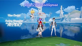 New 24th Battlepass Outfit Falling Blossoms in the Clear Sky (晴空落英) | Tower of Fantasy (幻塔) @TheKingOppaiDragon