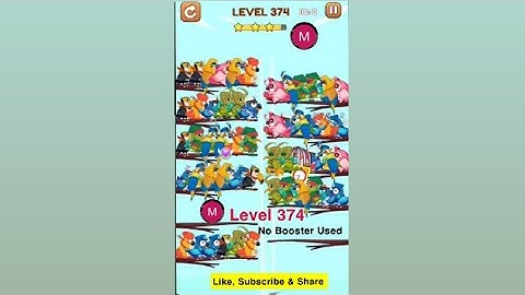 #bird #sort 2 #color #puzzle #level 374 #birdsort #colour #gaming #viral #trending #shorts #solution