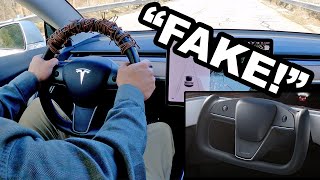 Barbed wire test... Is the Tesla yoke better or worse for driving?