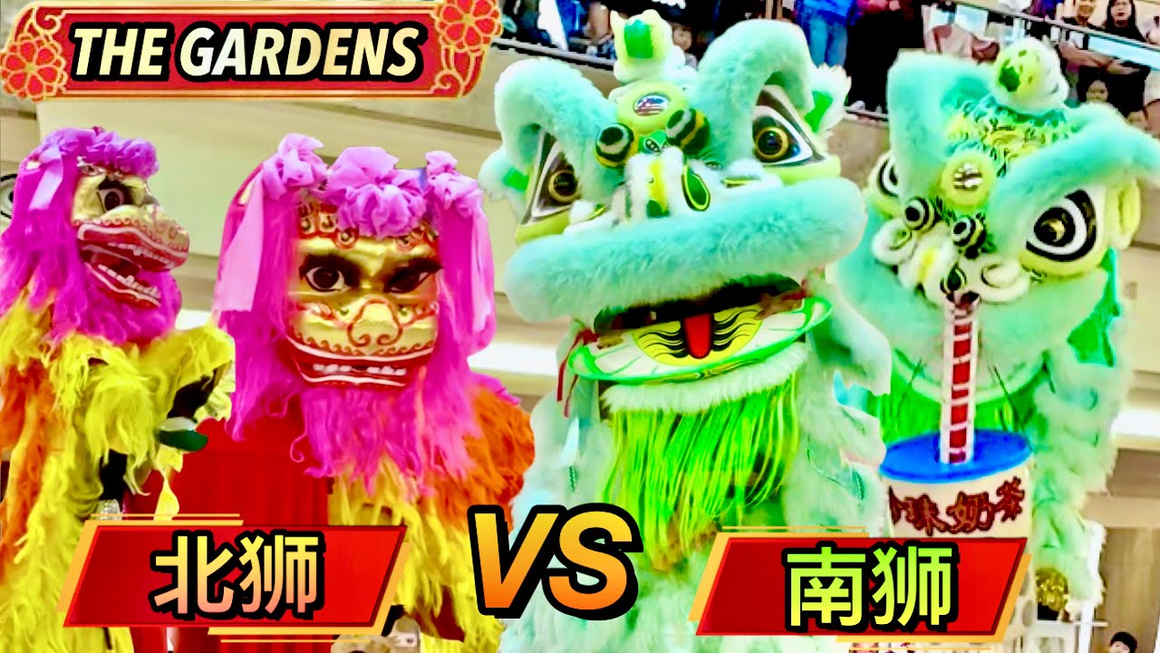 Chinese New Year Northern Southern High-Pole Acrobatic Lion Dance at ...