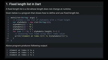 Lists in Dart Programming Language