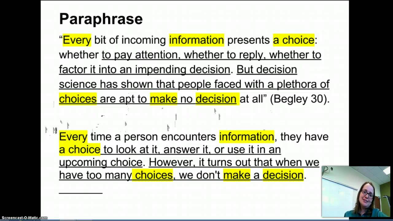 Quote, Paraphrase, Summary - YouTube