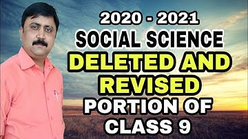 Syllabus of Social Science || Deleted and Revised ||Session 2020-21// Class 9 || CBSE