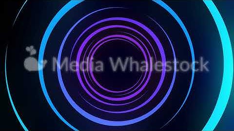 Abstract light tunnel formed by colorful moving rings on black background, seamless loop. Animation