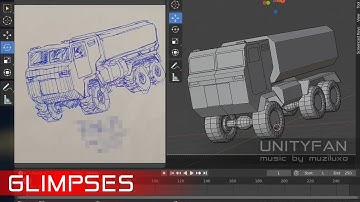 #405 GLIMPSES - modeling truck in blender - ep 01 - 4x timelapse