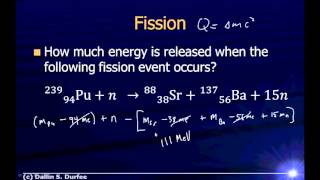 Physics123 Example Problems - Fission and Fusion