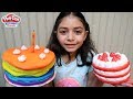 Kids Play with Squishy Strawberry Cake Play Doh