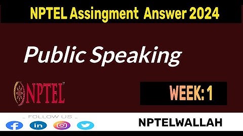 Public Speaking Week 1 Assignment Answers | NPTEL July 2024 |