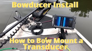 Bowducer install on Bass Tracker! Install a bow mount transducer without  using the trolling motor. 