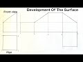 How to develop the surface of a truncated square prism  development of a truncated square prism
