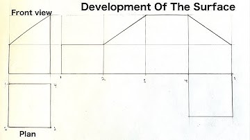 How To Develop The Surface Of A Truncated Square Prism || Development Of A Truncated Square Prism.
