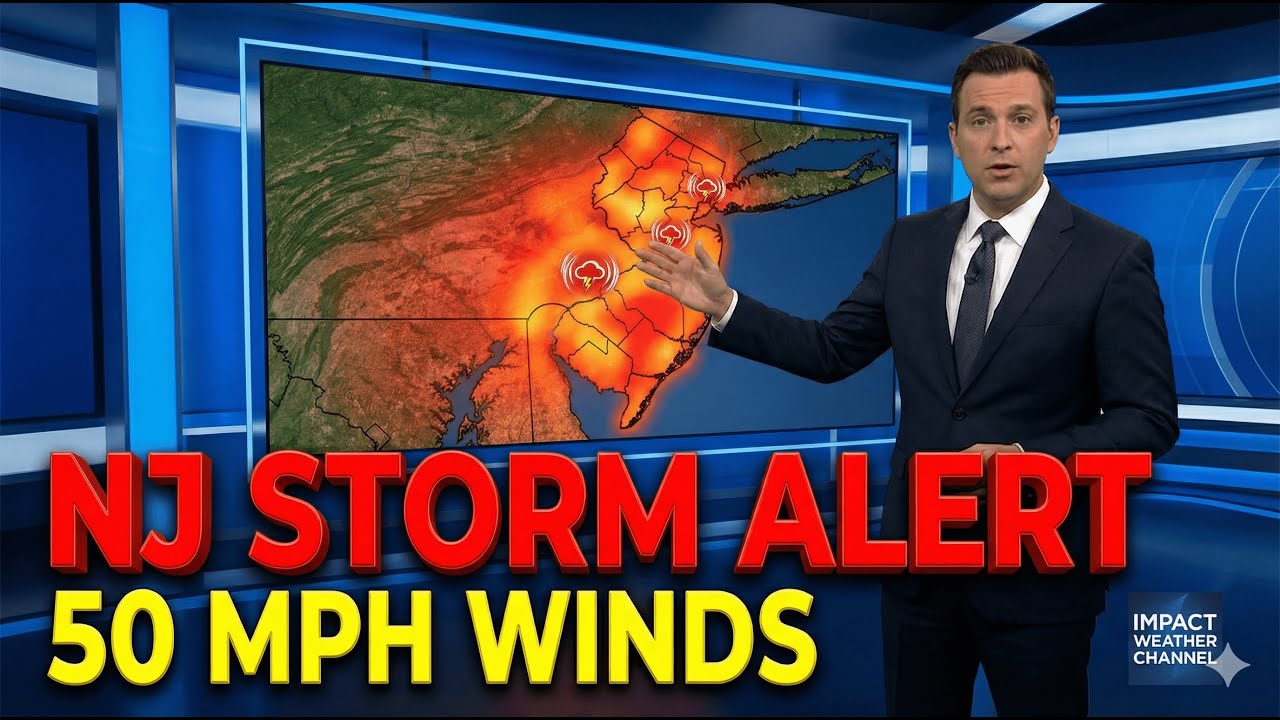 NJ Storm Alert: Heavy Rain + 50 MPH Wind Gusts Thursday Night! 🌧️💨 | New Jersey Weather Forecast