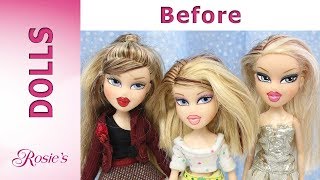Bratz Triple Makeover - Valentine's Day Dresses and Hair Repair