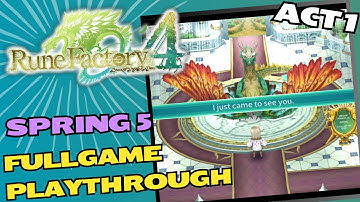 Rune Factory 4 Special - Act 1 - Spring 5 - Playthrough - No Commentary