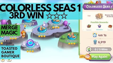 Merge Magic Colorless Seas 1 • 3 Stars On 3rd Win ☆☆☆