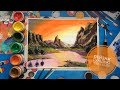 Пейзаж гуашью пошагово (eng sub) Landscape gouache step by step