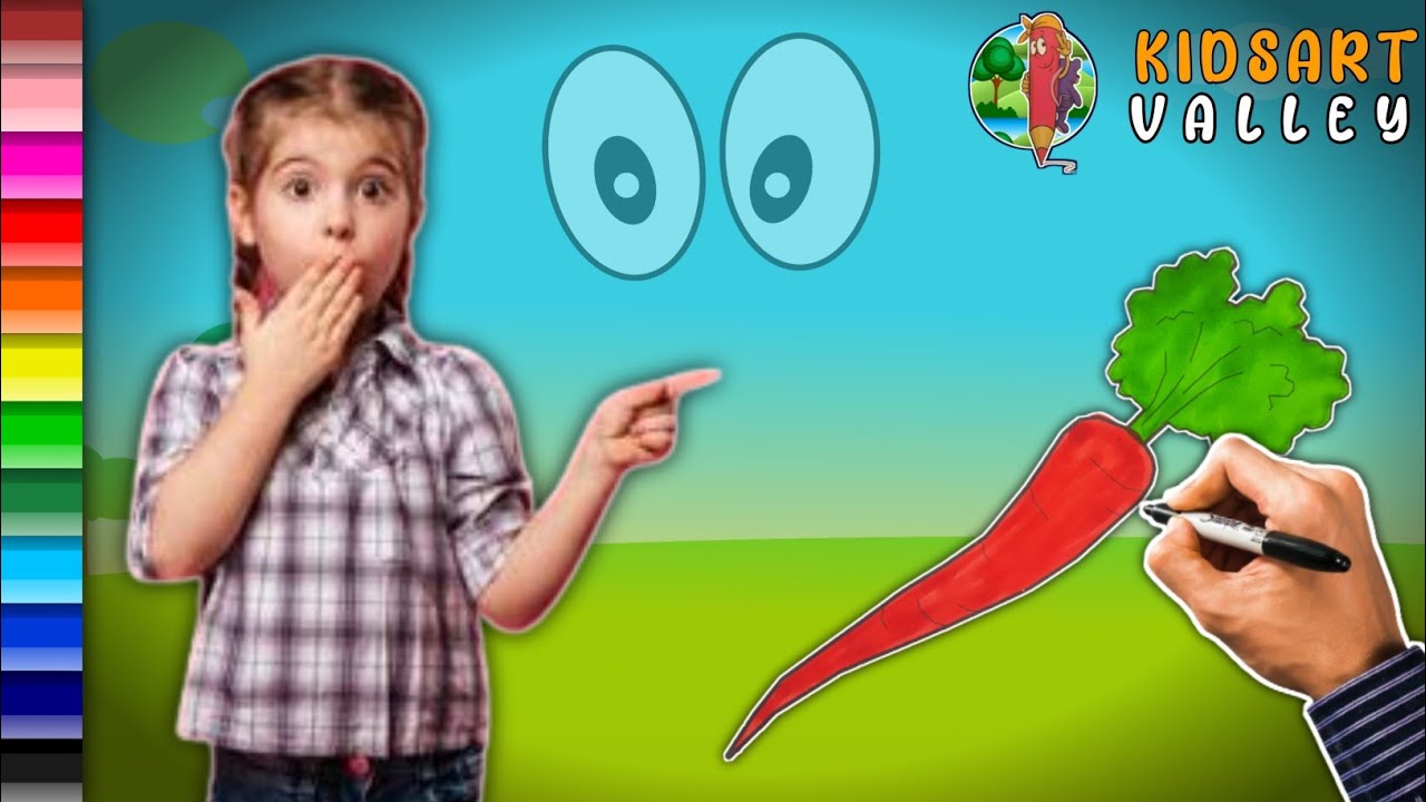 Carrot Drawing Cute Drawing For Kids Vegetable Drawing Baby Art