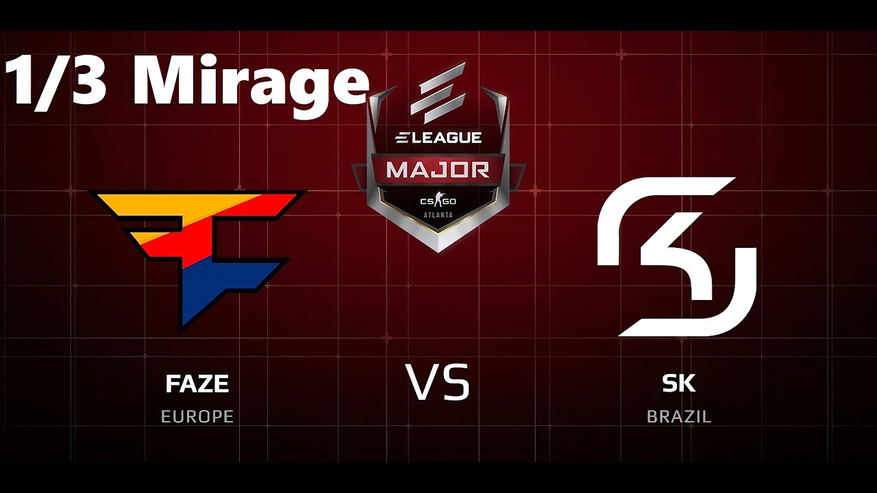 FaZe vs SK Gaming - 1/3 Mirage. Мажор ELEAGUE 2017. Playoff 1/4 Стадия. CS:GO