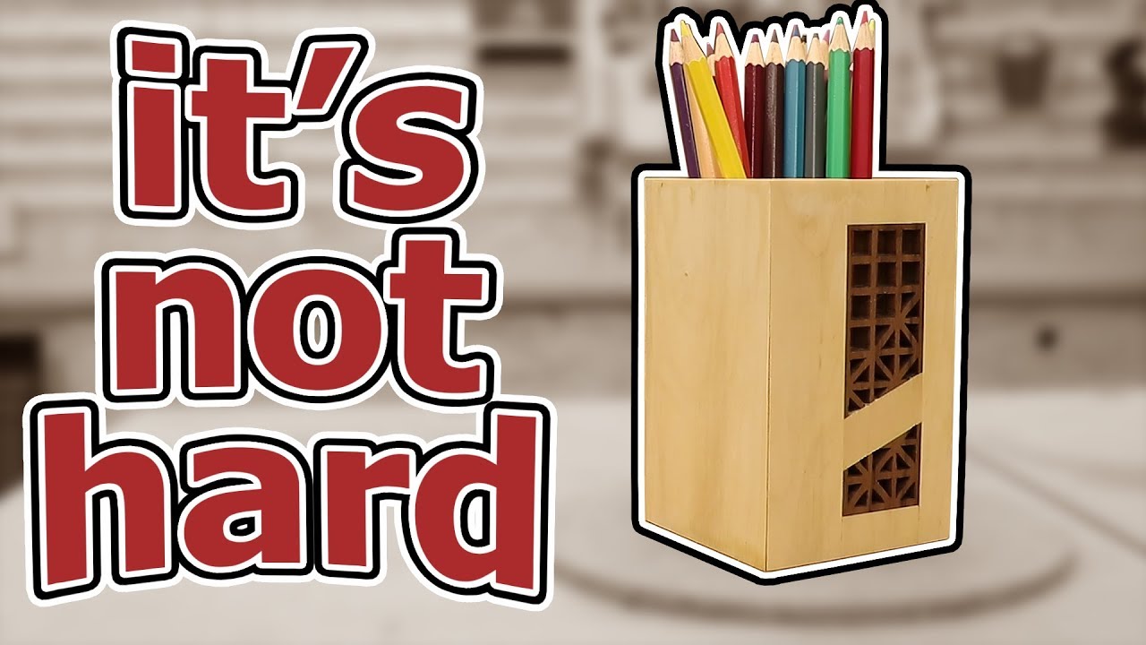 Making a wooden Pen Cup with Inlay ( Maple and Walnut )