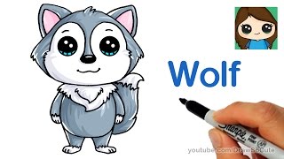 wolf cartoon easy drawings drawing draw animals step getdrawings
