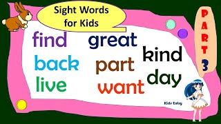 Learn Sight Words For Kindergarten Part 3 |Sight Words Preschool | Kindergarten Sight Word List