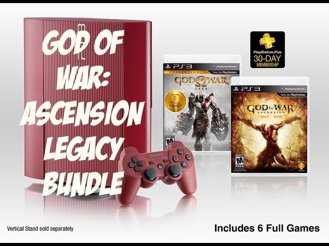 Restored PS3 Red 500 GB God Of War Ascension Legacy Bundle (Refurbished) 