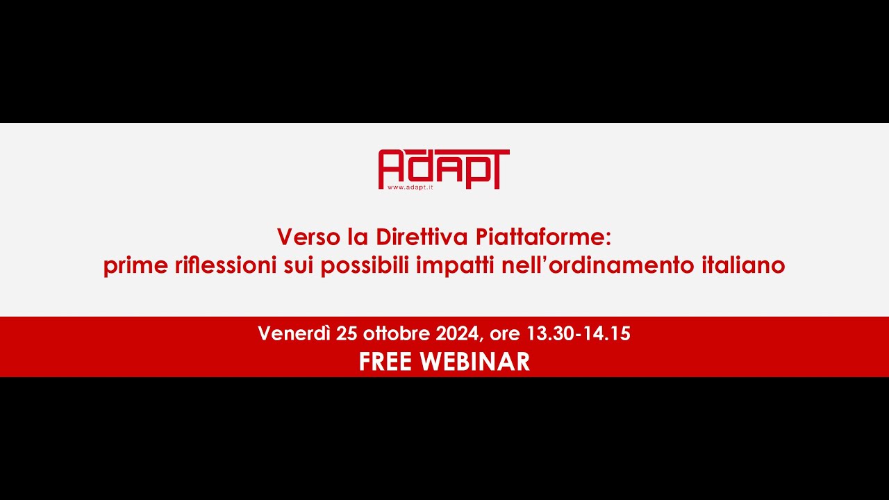 Verso la Direttiva Piattaforme: prime riflessioni sui possibili impatti nell'ordinamento italiano