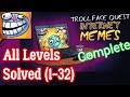 Troll Face Quest Internet Memes All Level (1-32) Solutions Android