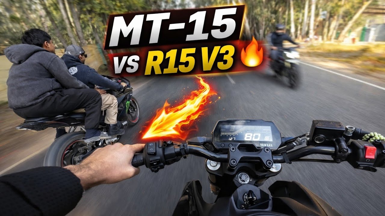 Yamaha MT 15 vs Yamaha R15 V3 🔥 | Hyper Ride in Traffic | JK Rider Satish