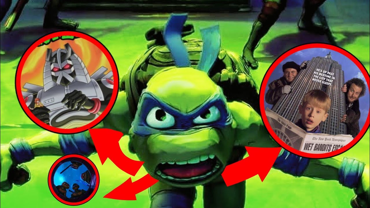 Easter Eggs that most people missed in TMNT Chrome Alone 2 Lost In New Jersey.